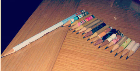 各种尺寸的铅笔